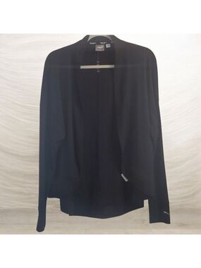 Puma Activewear Sweater Womens Size Large Black Open Front Wrap Active Sport
